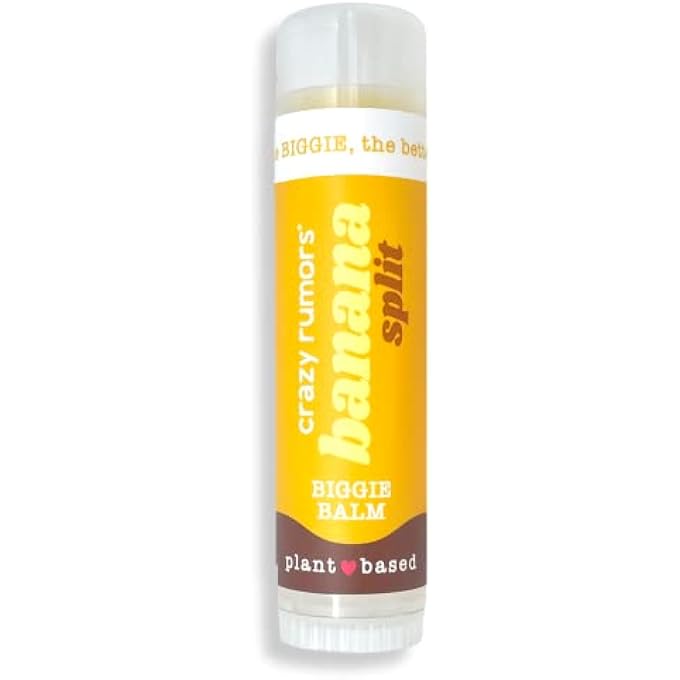 crazy rumors BANANA SPLIT BIGGIE SOOTHING LIP BALM STICK FOR DRY LIPS, 4 X BIGGER SIZE, 100% NATURAL & VEGAN - Image 1
